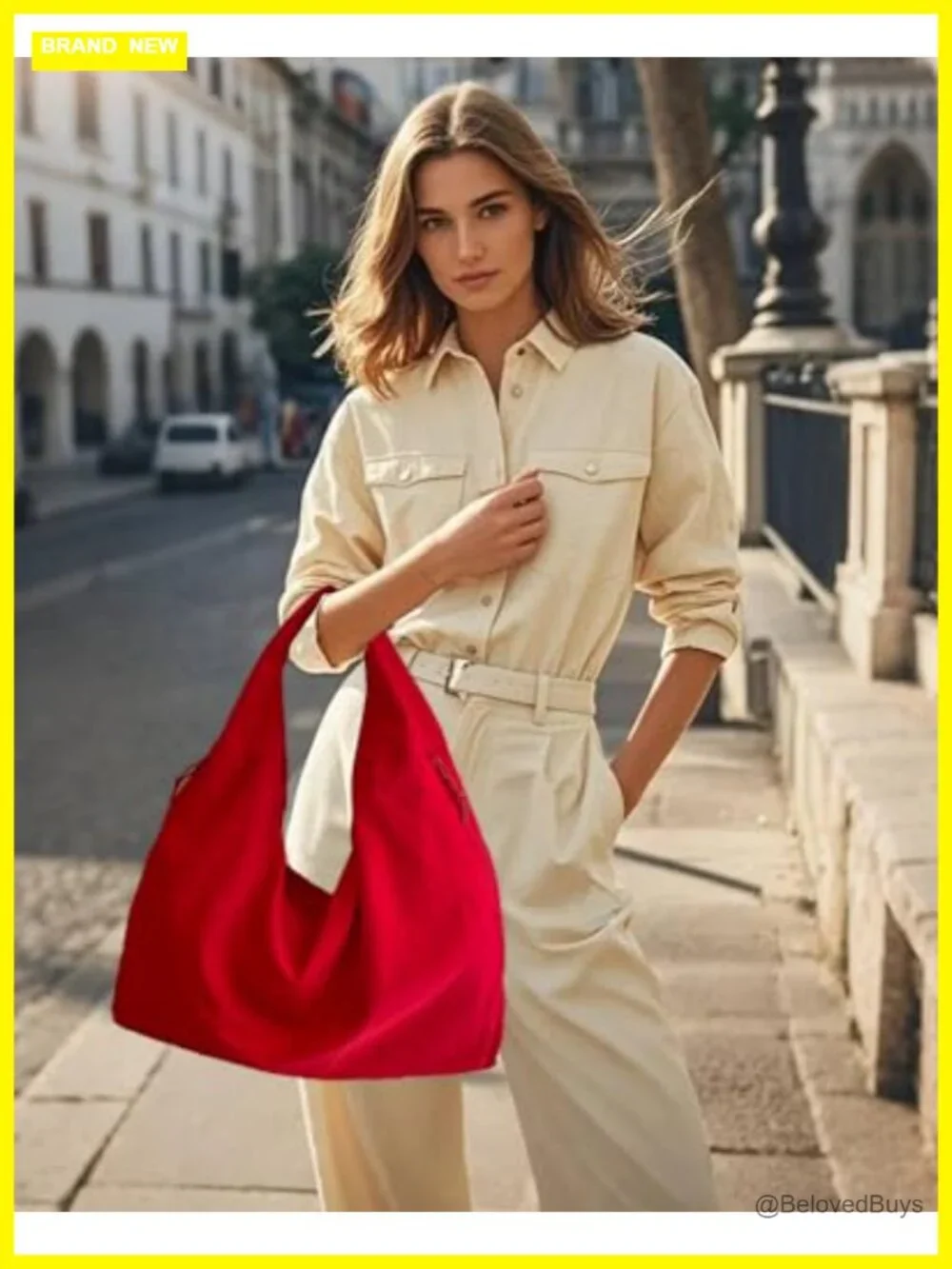 Nylon Slouchy Hobo Tote Bag with Zippered Pockets, Large Underarm Shoulder Purse